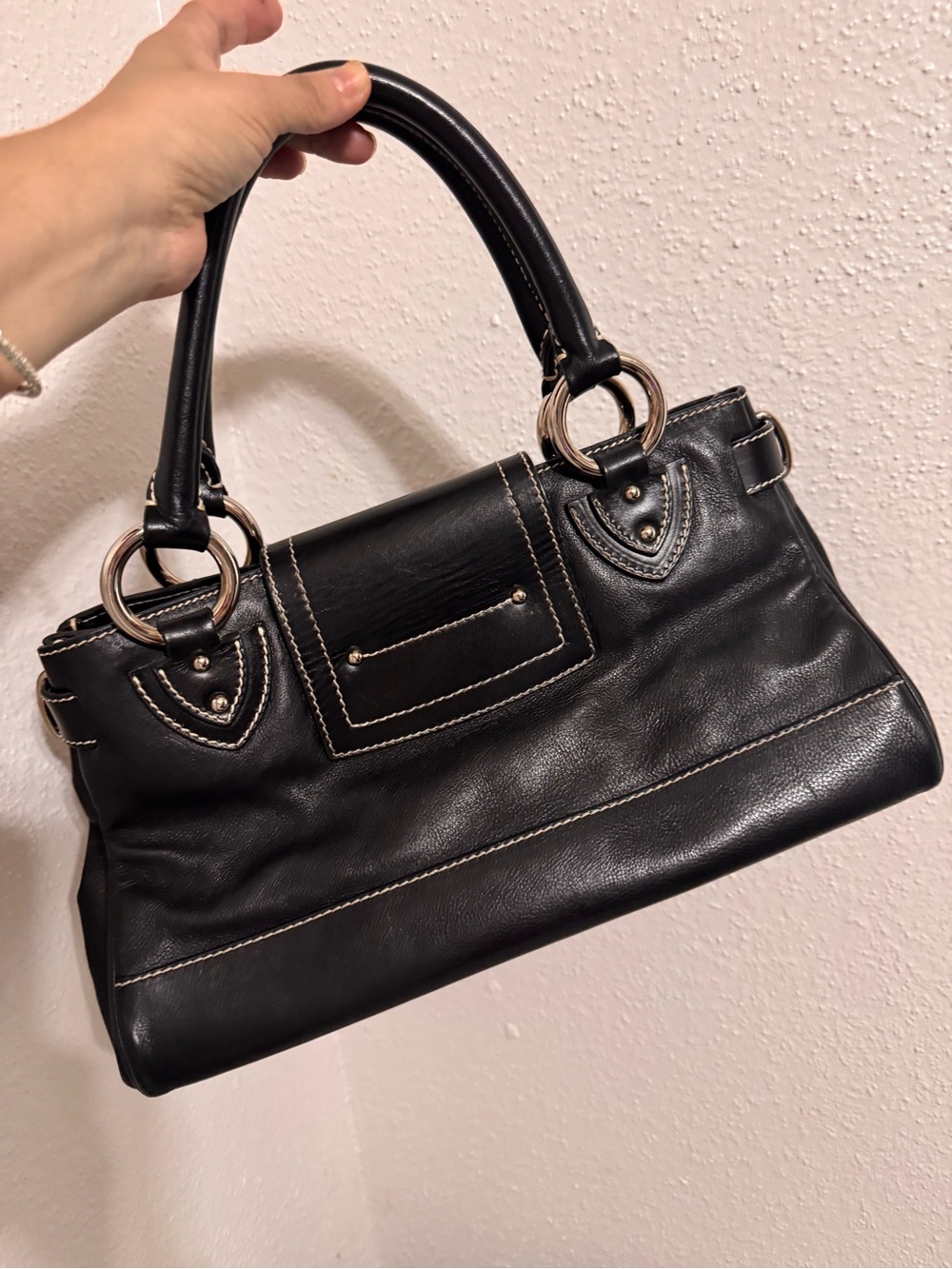 Marc Jacobs “ Daria”Black Leather Satchel with Silver Hardware - Picture 3 of 16